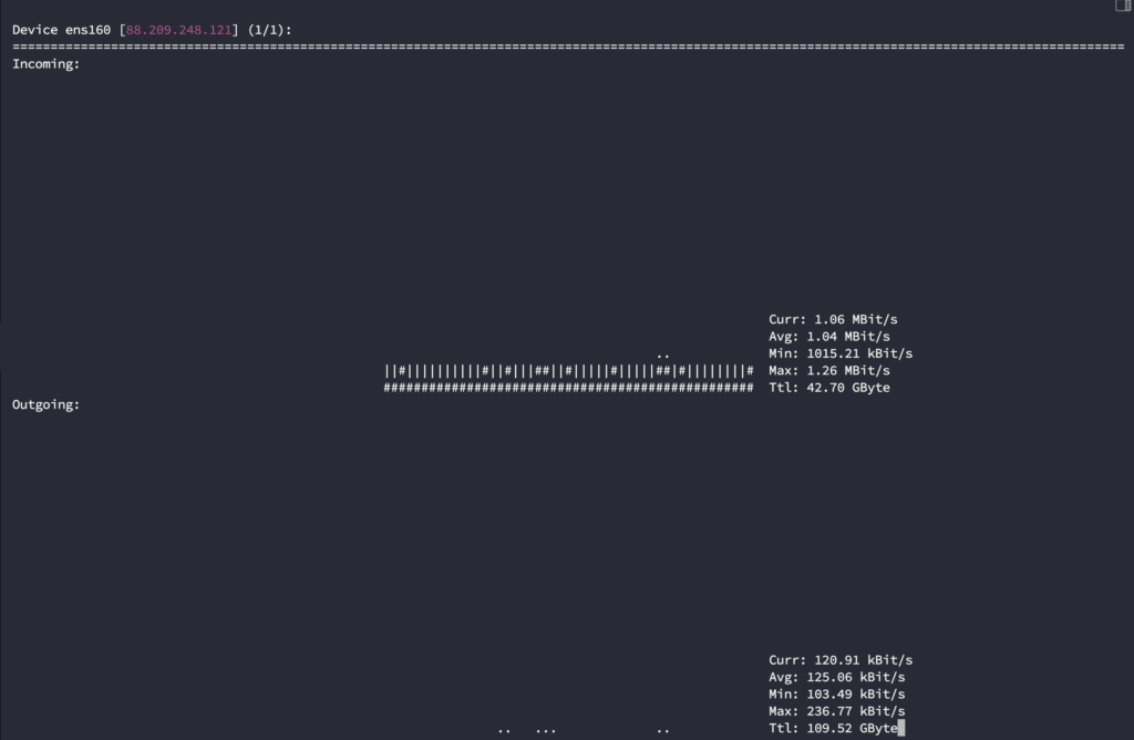Netzwerkverkehr mit nload live überwachen — Screenshot 1